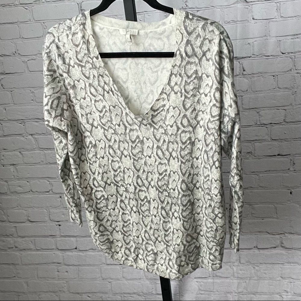 Joie Annora Snake Animal Print Sweater Wool Cashmere Size Small
